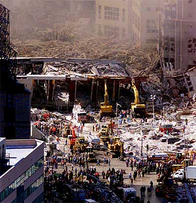 The wreckage.