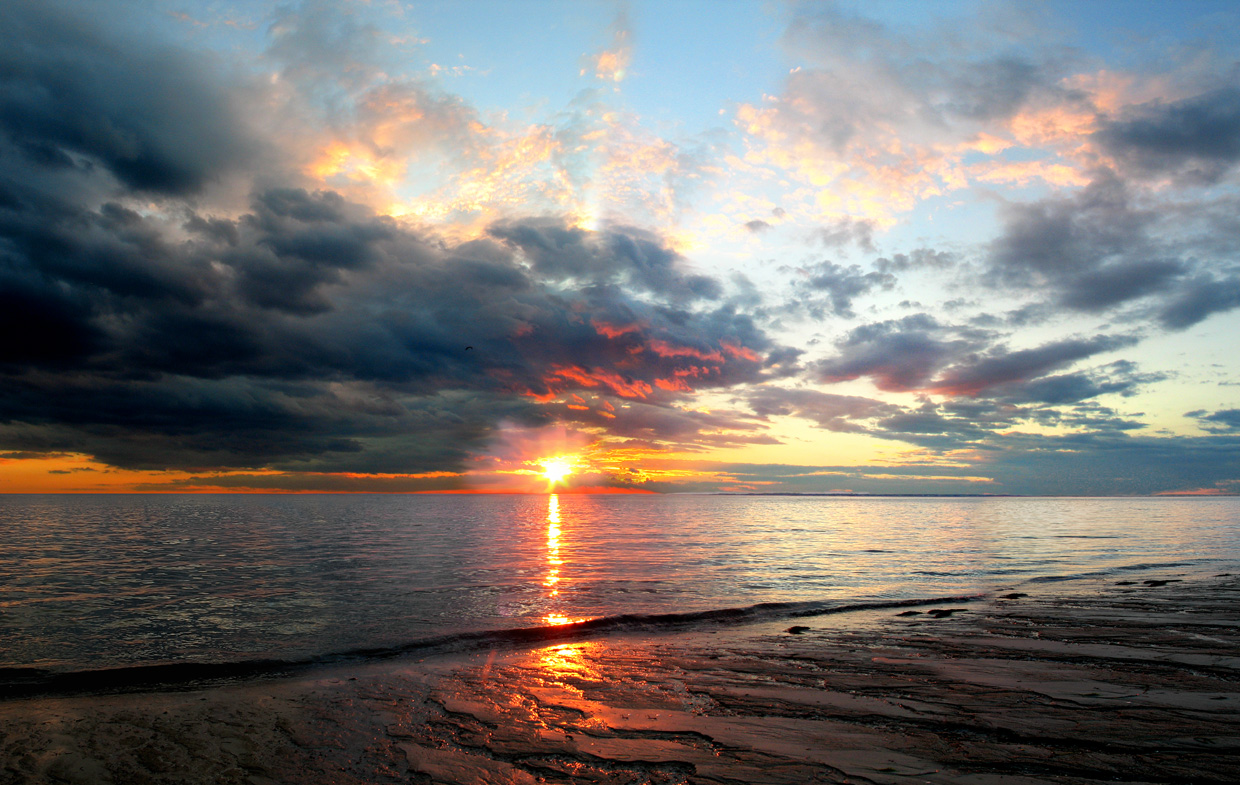 Sunset on Wet Sand